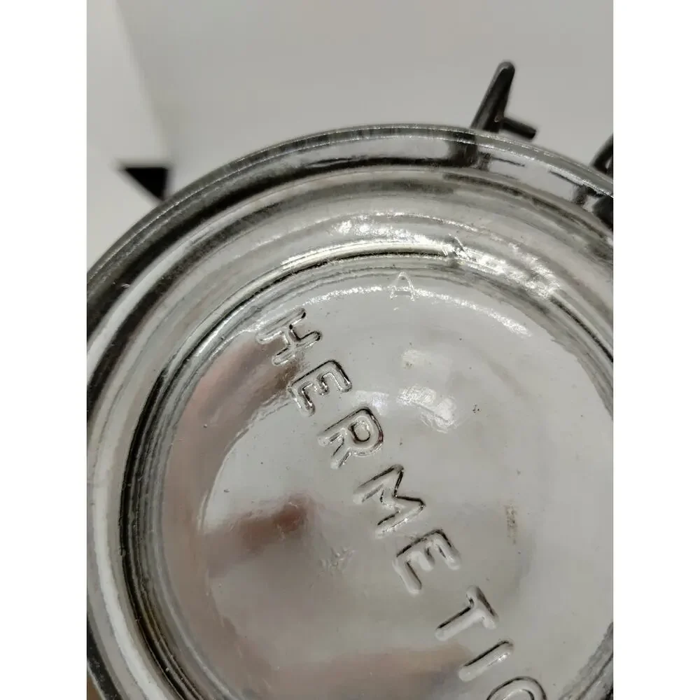 Hermetic Clear Glass Canister Jar 3/4L - Wire Hinged Lid - Made in Italy